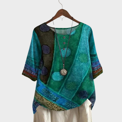 RENÁTA – BOHO-BLUSE MIT BLUMENMUSTER