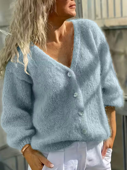 Hozanna - Strickpullover mit Knöpfen und langen Ärmeln