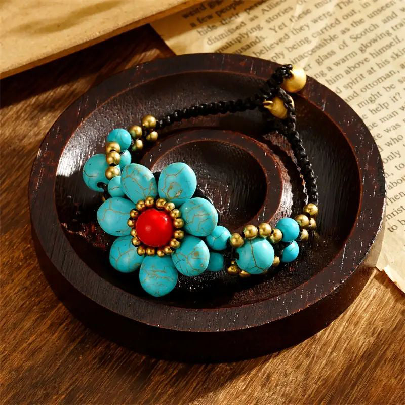 Handgeweven Bloemenarmband
