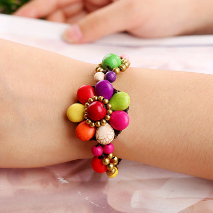 Handgeweven Bloemenarmband