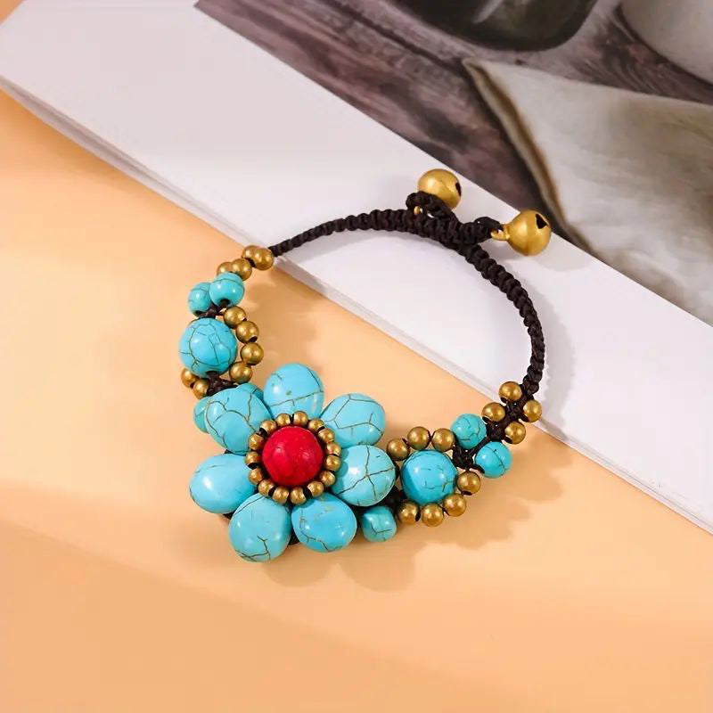 Handgeweven Bloemenarmband