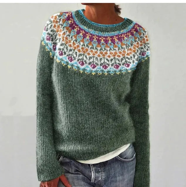 Lexi - Retro Scandinavische Patroon Herfsttrui