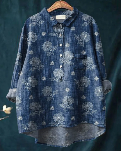 Jenny | Stijlvolle bloemenblouse met knoopjes