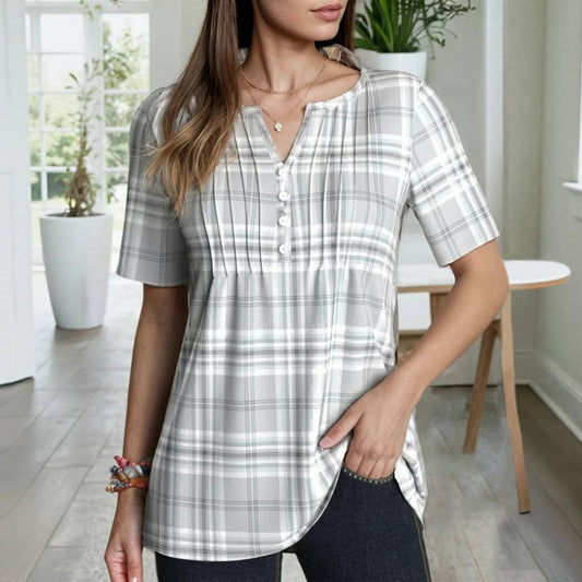 Casual geruite blouse