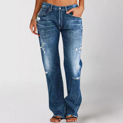 Mathilde | Versleten Wide-Leg Denim Jeans