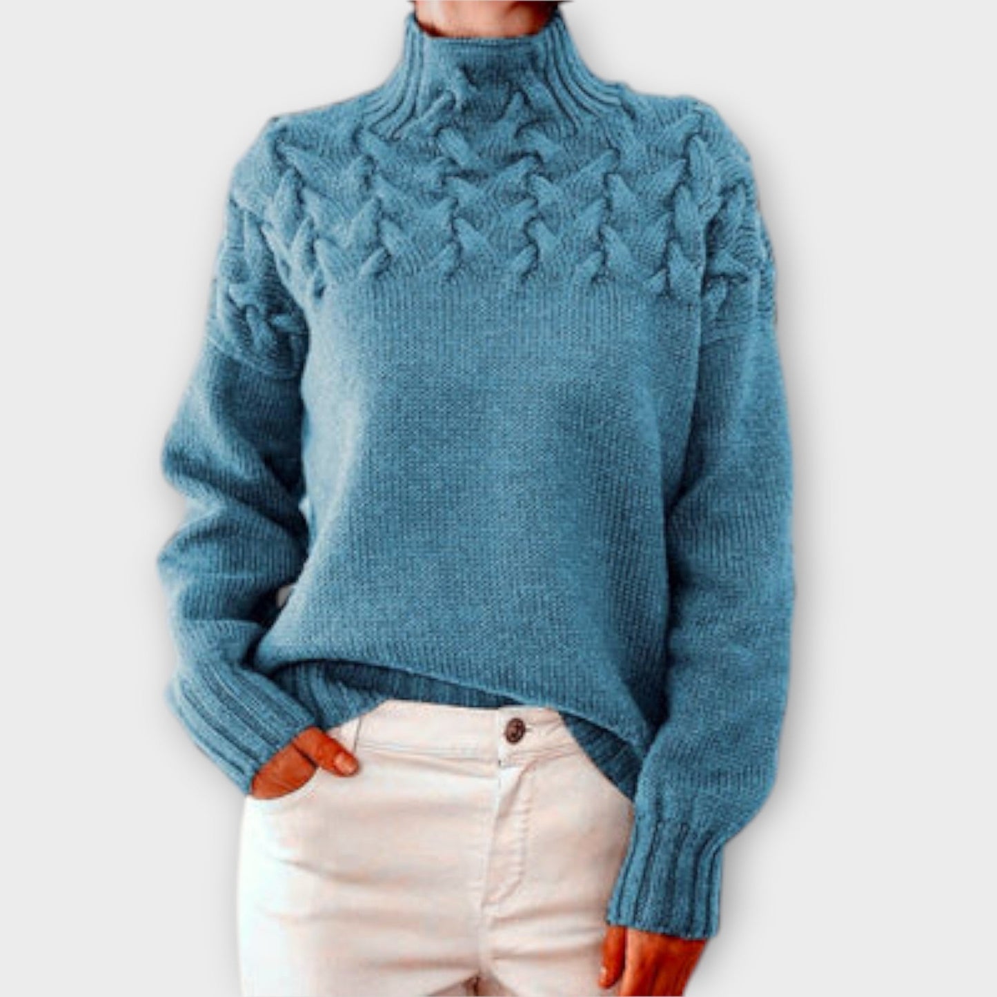 Eva - Damespullover met kabeldetails