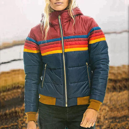 Ines – Retro-Jacke mit Fellkapuze