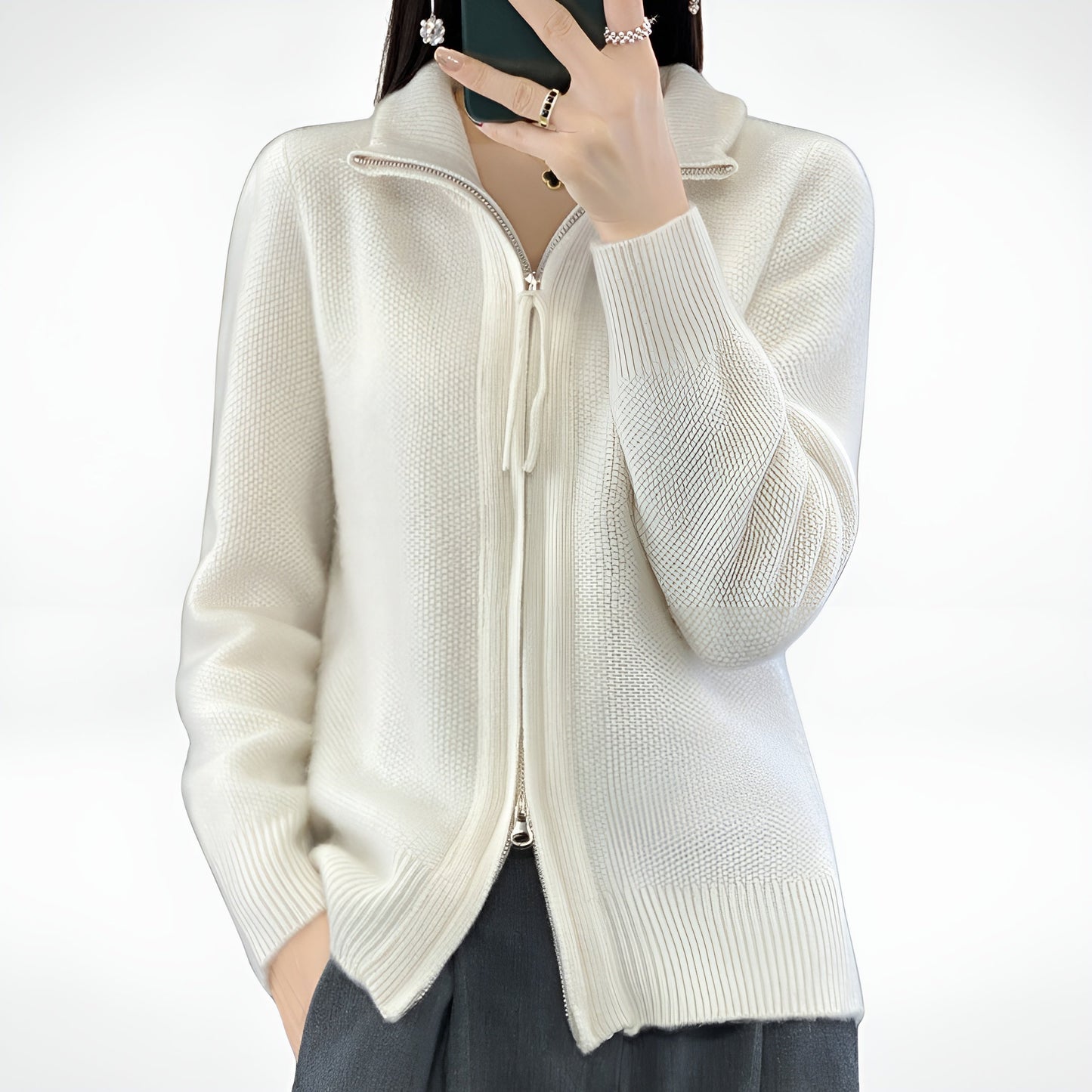Giovana – Kaschmir-Cardigan mit Reißverschluss