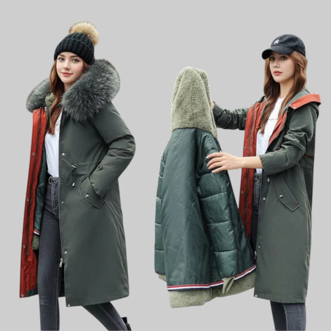 ARIEL | DAMEN-WINTERJACKE MIT KAPUZE UND WEICHEM KRAGEN