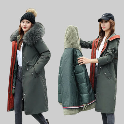 ARIEL | DAMEN-WINTERJACKE MIT KAPUZE UND WEICHEM KRAGEN