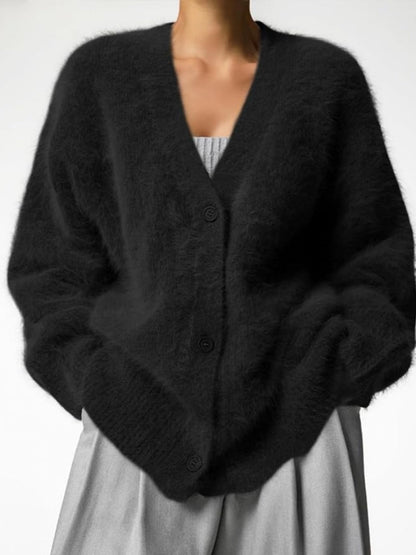 Vegan Gebreid Vest met Lange Mouwen
