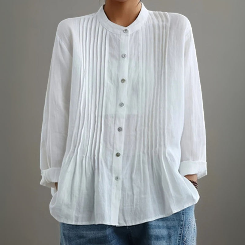 Casual blouse in effen kleur