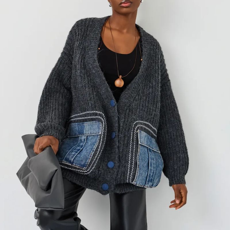 Marone Strickjacke