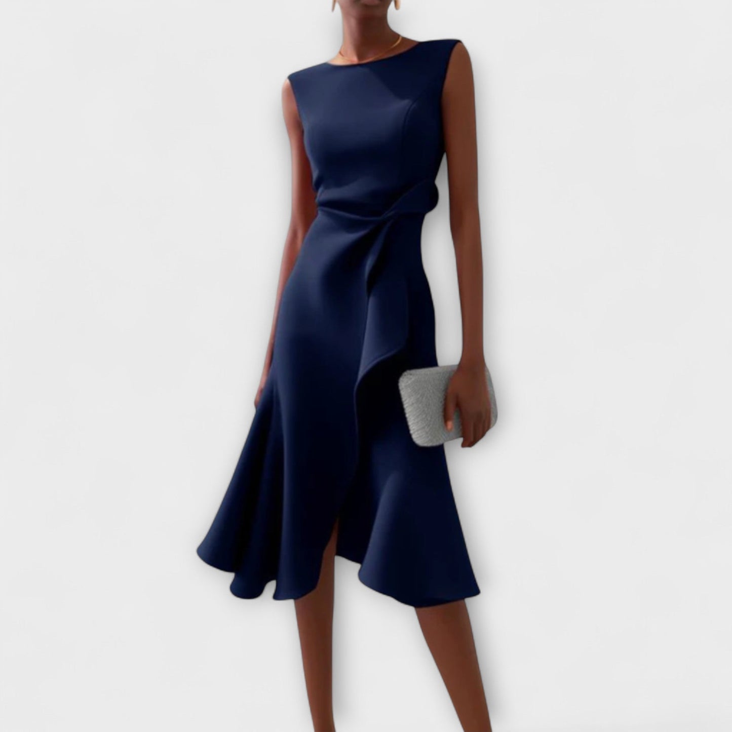 Juliette™ – Drapiertes asymmetrisches Midikleid