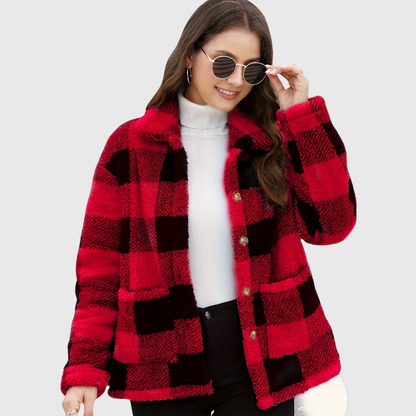 Sophie | Gemütliche karierte Fleecejacke