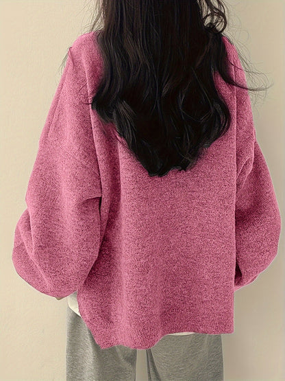 Pearline - Rundhals Pullover mit langen Ärmeln