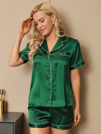 Puur Zijden Pyjama met Korte Broek