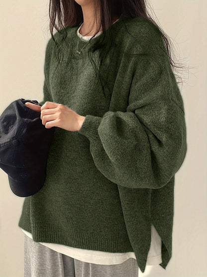 Pearline - Rundhals Pullover mit langen Ärmeln