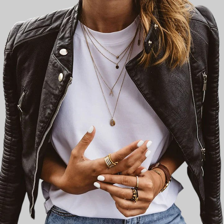 MILENA | ELEGANTE LEREN JAS