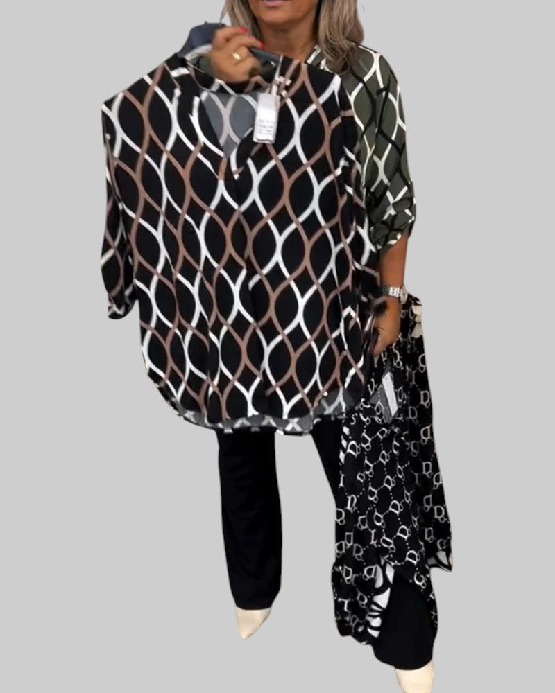 TERÉZIA | BLUSE MIT GRAFISCHEM PRINT