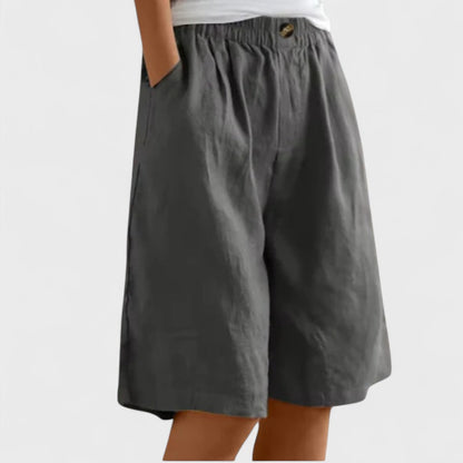Amanda™ – Moeiteloze Linnenmix Shorts met wijde pijpen