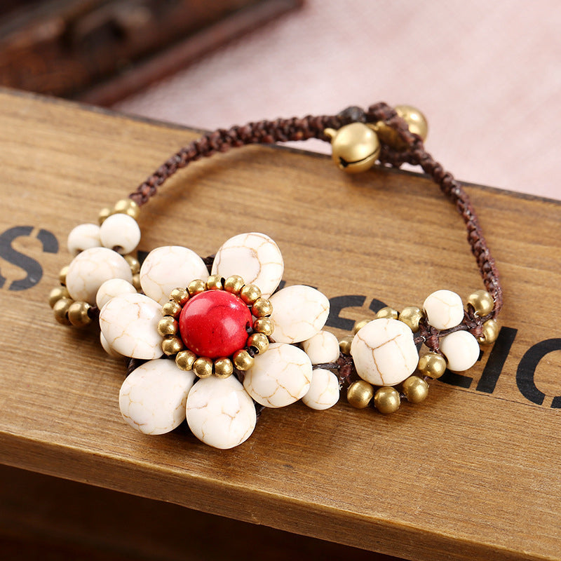 Handgeweven Bloemenarmband