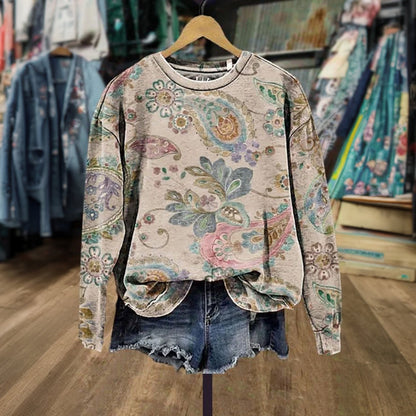 Vintage sweatshirt met bloemenprint