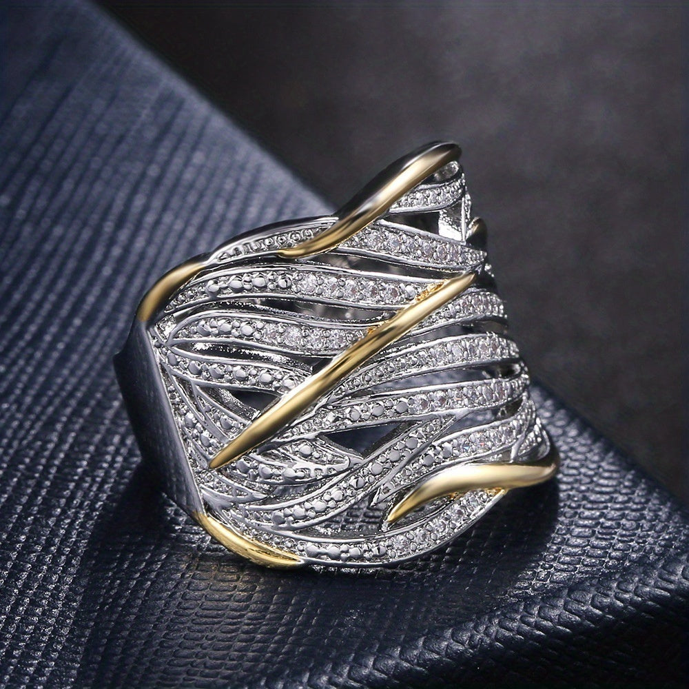 Elegante gelaagde gedraaide ring
