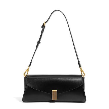 Dames schoudertas van imitatieleer met elegante metalen sluiting - Amandine