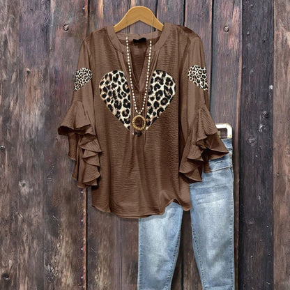 Vintage-Bluse mit Herzmuster