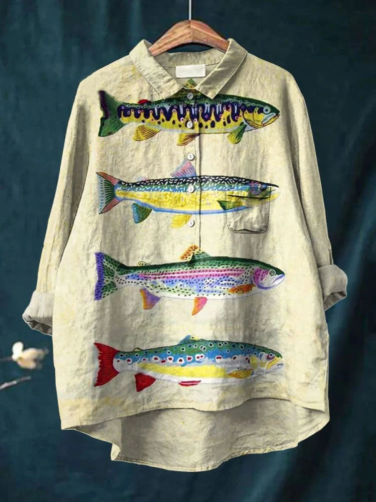 Darcy | Kunst Shirt met Vis