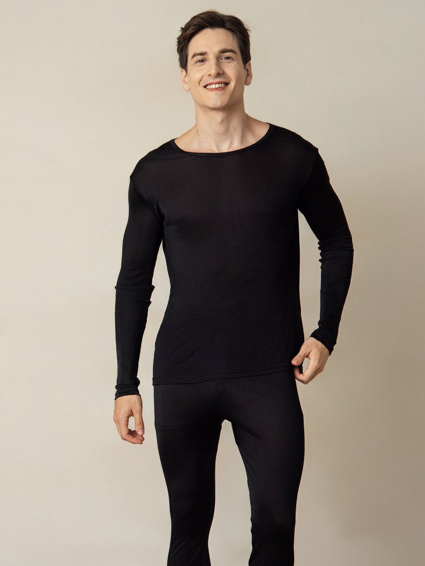 Sous-vêtements Longs À Manches Longues En Soie Pour Hommes