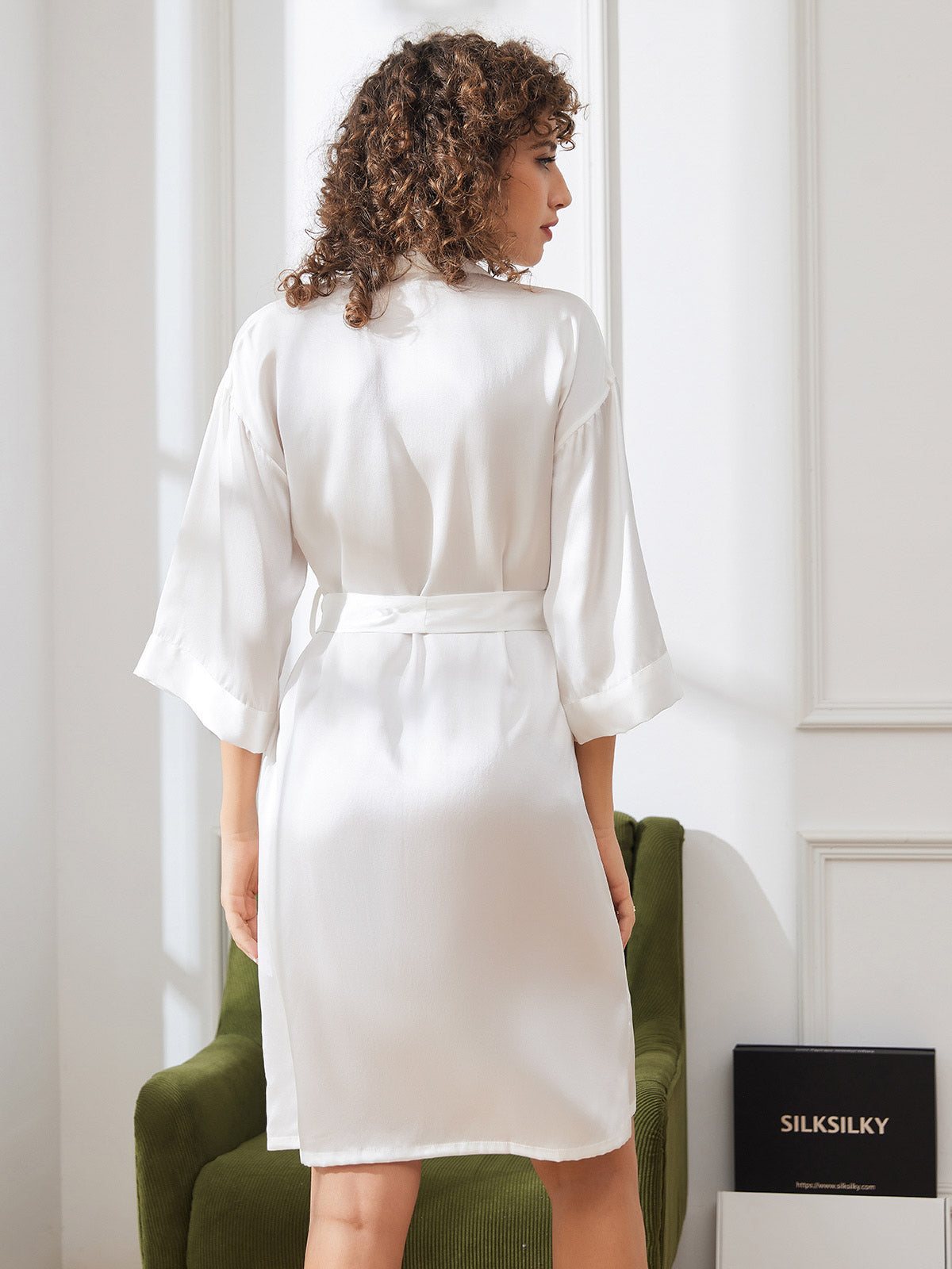 Peignoir de Nuit Kimono Enveloppante en Pure Soie pour Femme