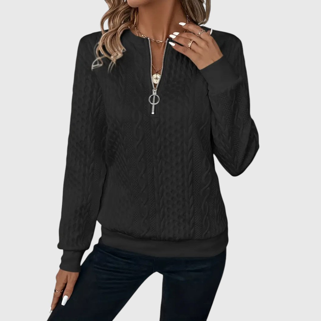 Pauline - Eleganter Pullover mit Reißverschluss