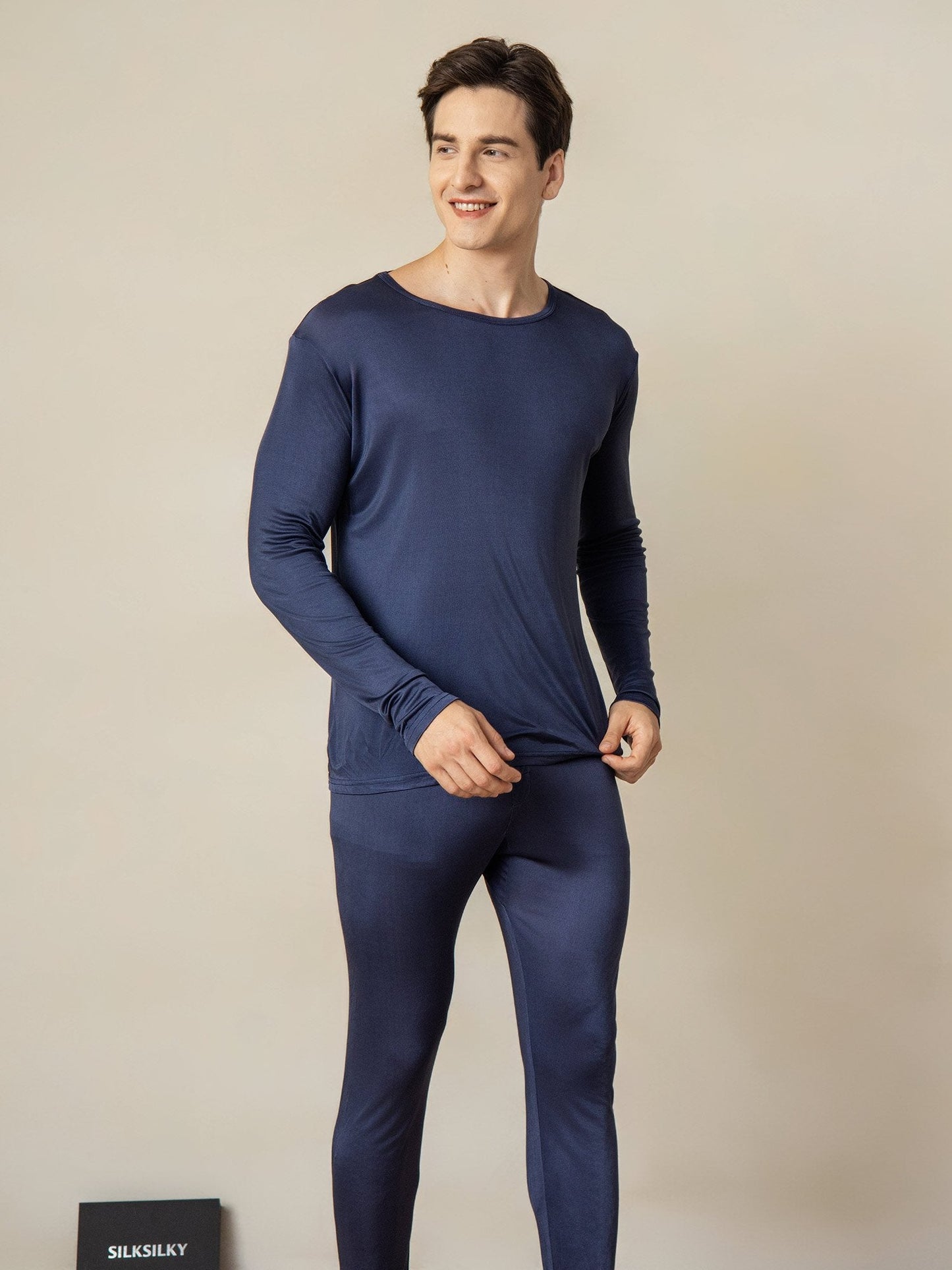 Sous-vêtements Longs À Manches Longues En Soie Pour Hommes