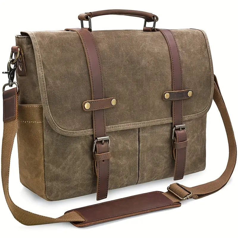Brett - Waterdichte Messenger Bag van Canvas met Grote Capaciteit voor Heren