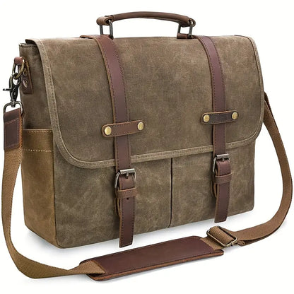 Brett - Waterdichte Messenger Bag van Canvas met Grote Capaciteit voor Heren