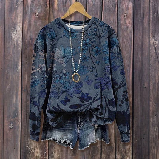Vintage Sweatshirt met Bloemenprint