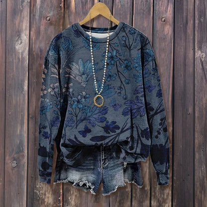 Sweat-Shirt Vintage À Imprimé Floral