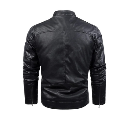 Retro-Lederjacke mit Fleecefutter