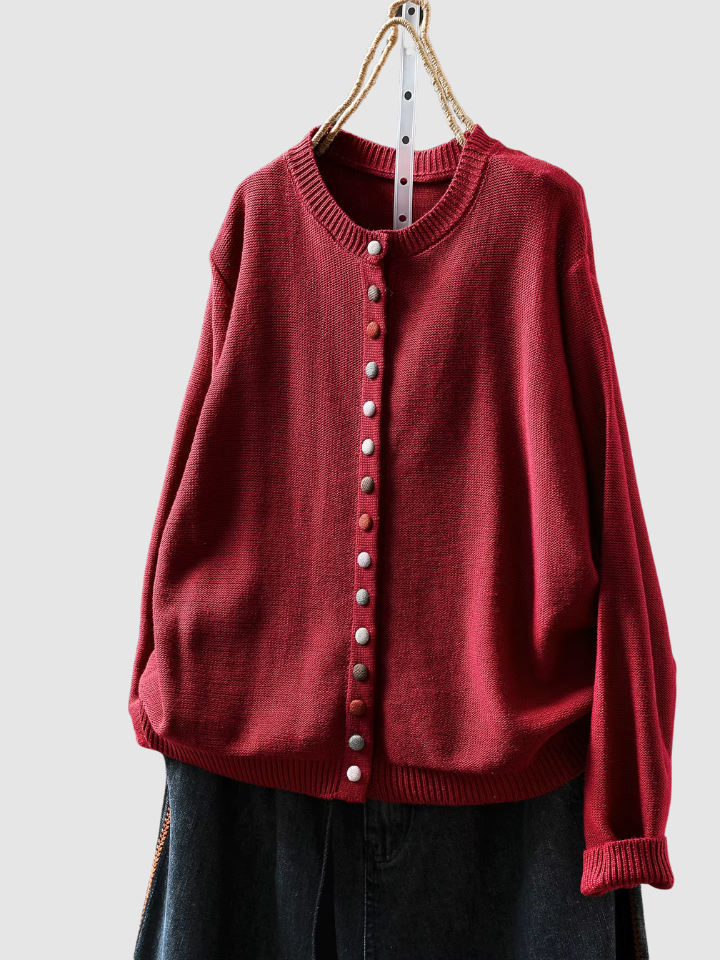 Lena | Strickjacke mit bunten Knöpfen