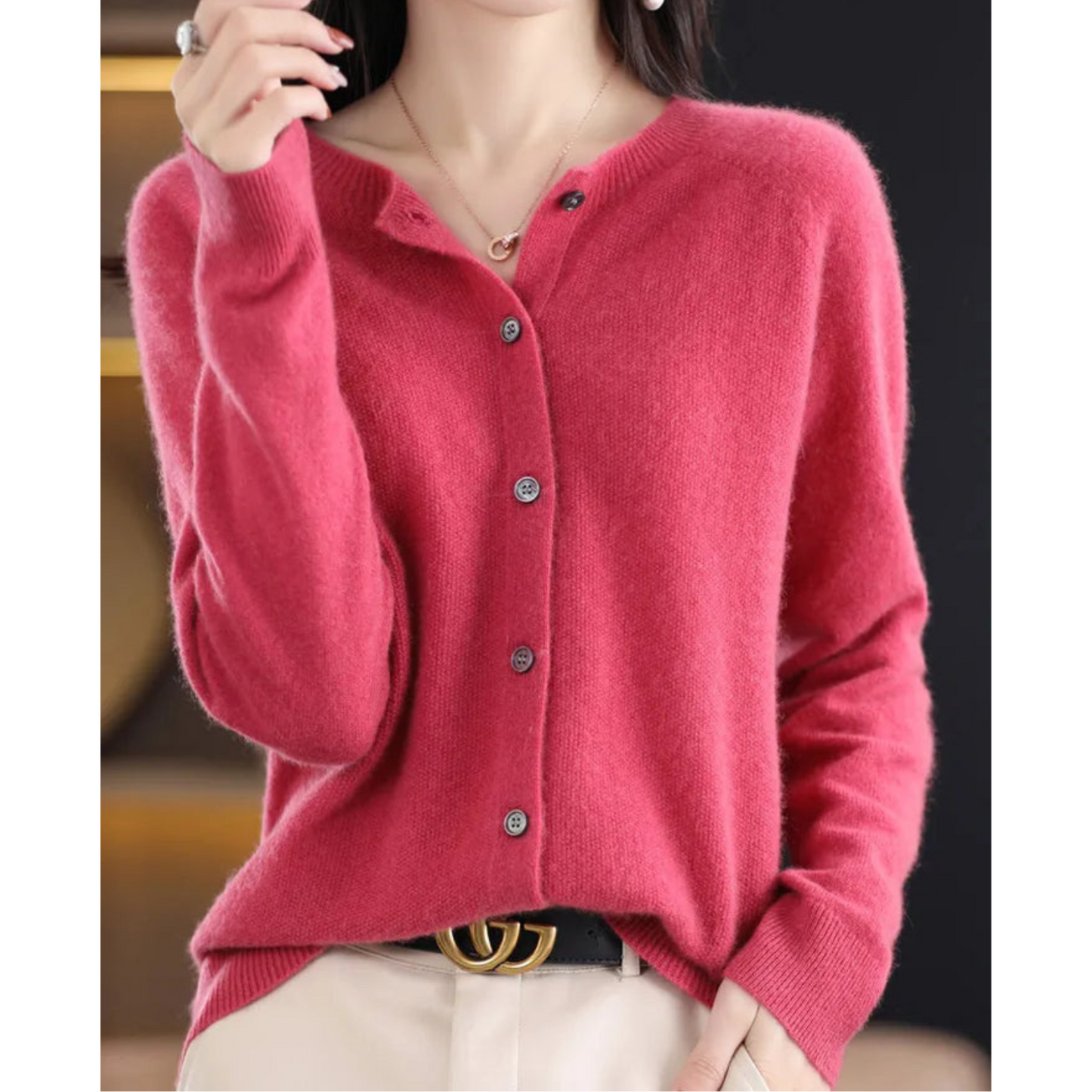 Victoria | Damen Strickpullover mit Rundhalsausschnitt aus reiner Merinowolle