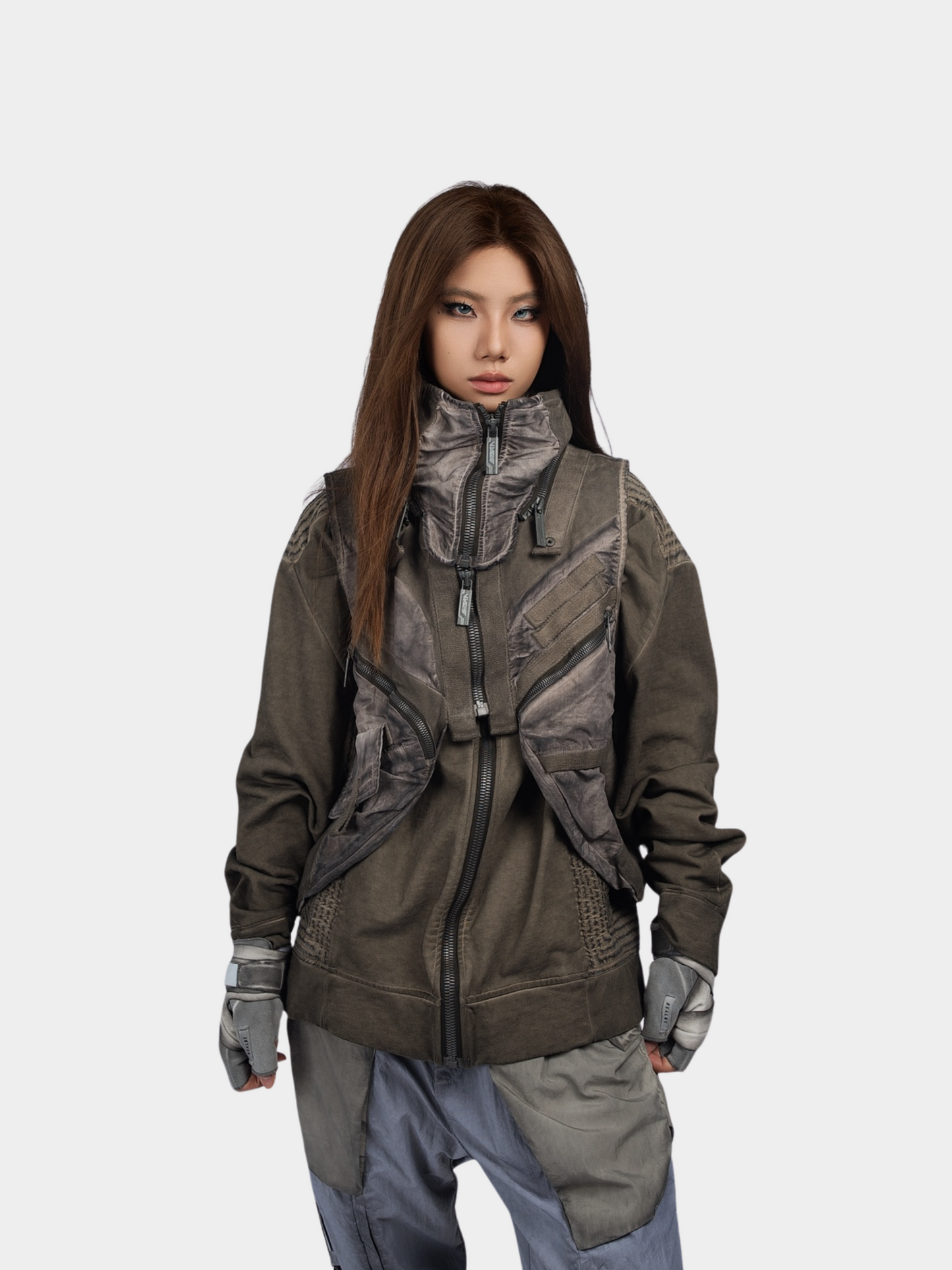 FlexCanopy – Unisex Asymmetrische Weste mit 3D-Taschen und abnehmbarem Design