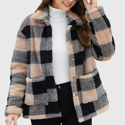 Sophie | Gemütliche karierte Fleecejacke