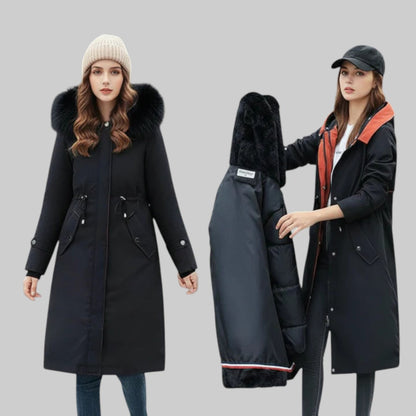 ARIEL | DAMEN-WINTERJACKE MIT KAPUZE UND WEICHEM KRAGEN