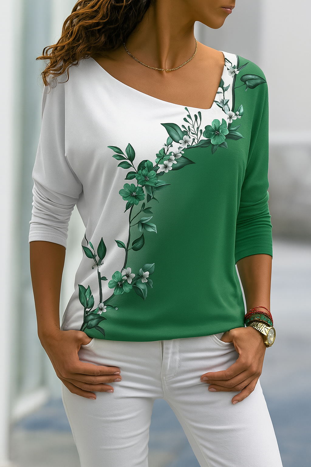 Barneys New York | Bloemen Contrasterende Kleur Kunst T-Shirt