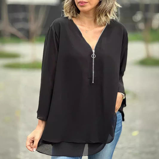 Heidi™ | V-hals Flared Zip-top