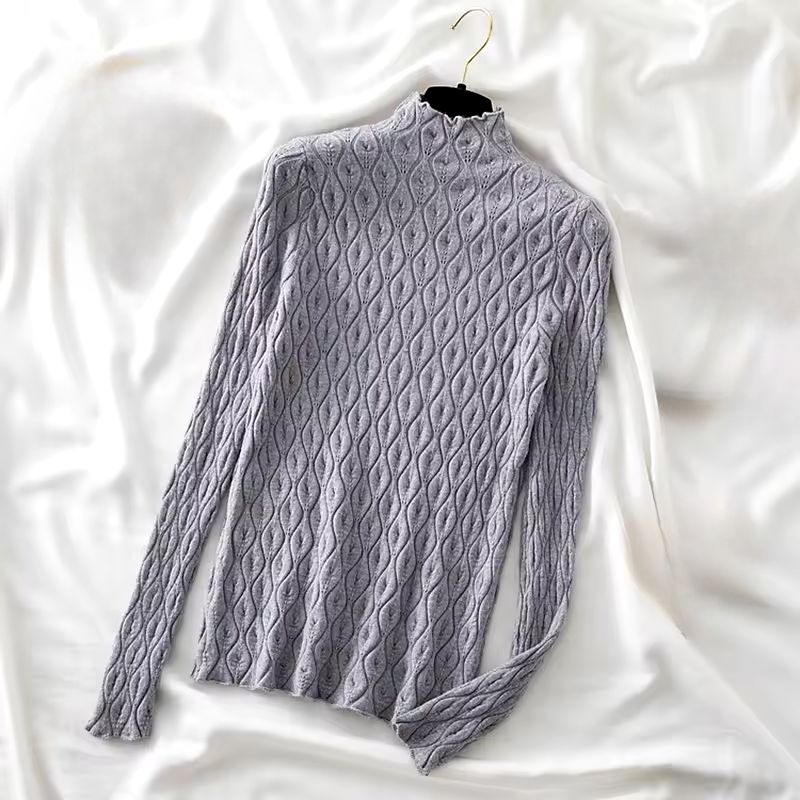 Moiré Kaschmir-Rollkragenpullover