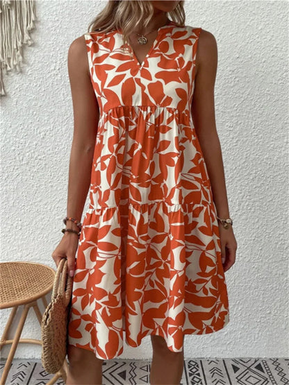 Barbara - Zomerjurk met bladpatroon
