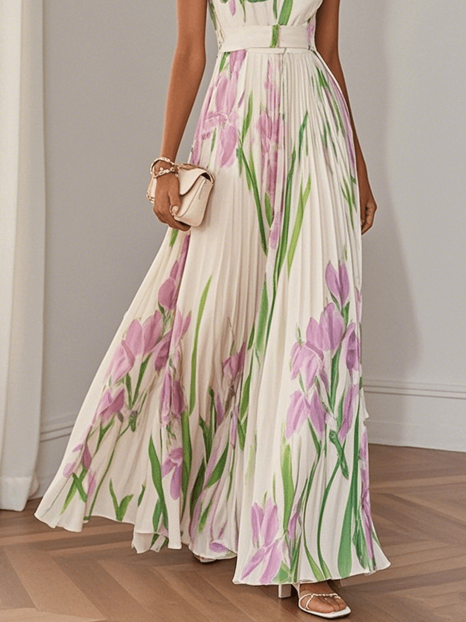 Liviana | Geplooide maxi-jurk
